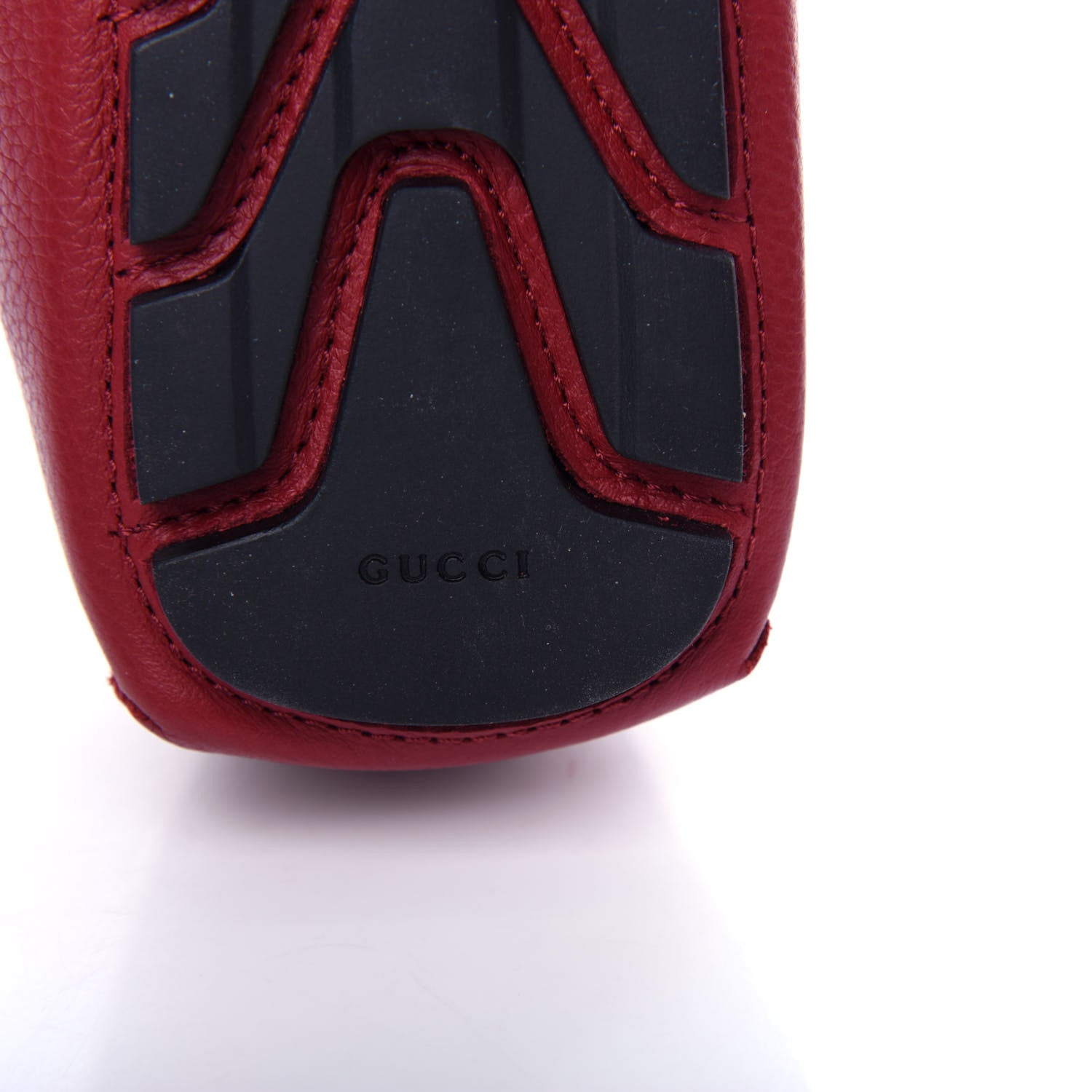 Gucci Calfskin Web Mens Driver Loafers 7.5 Red 9 of 11