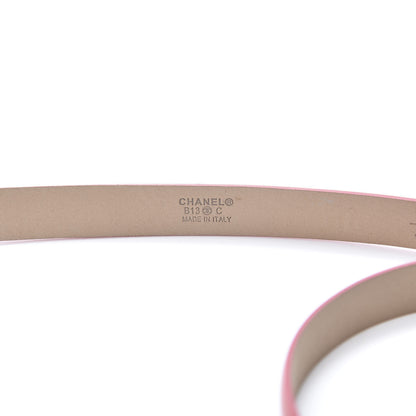 Chanel Patent Calfskin CC Logo Skinny Belt 75 30 Pink 3 of 8