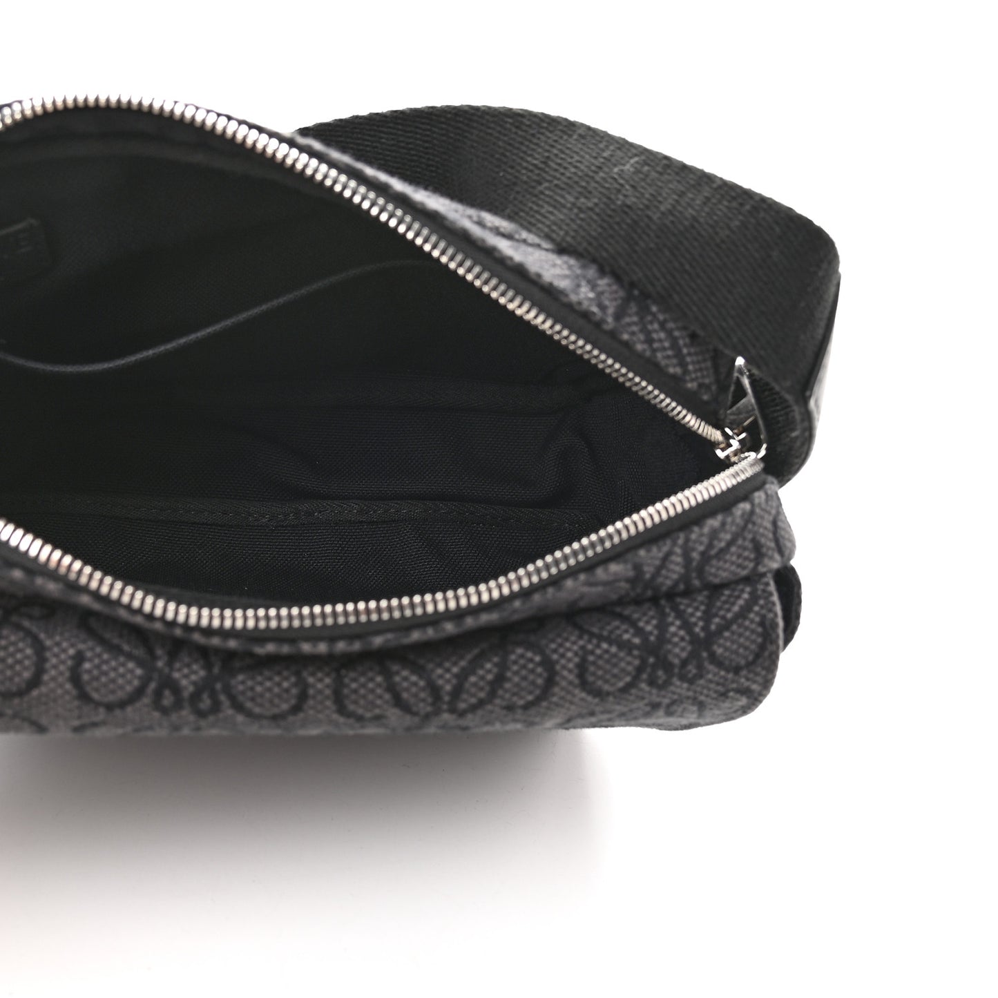 Jacquard Anagram Calfskin Military Messenger Bag Anthracite Black