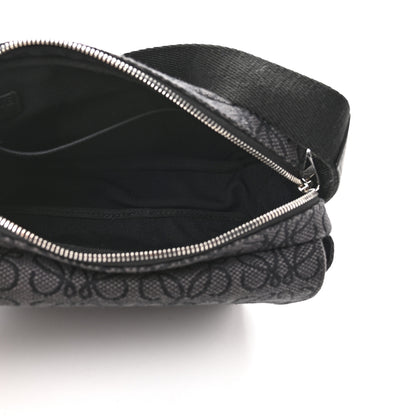 Loewe Jacquard Anagram Calfskin Military Messenger Bag Anthracite Black 5 of 8