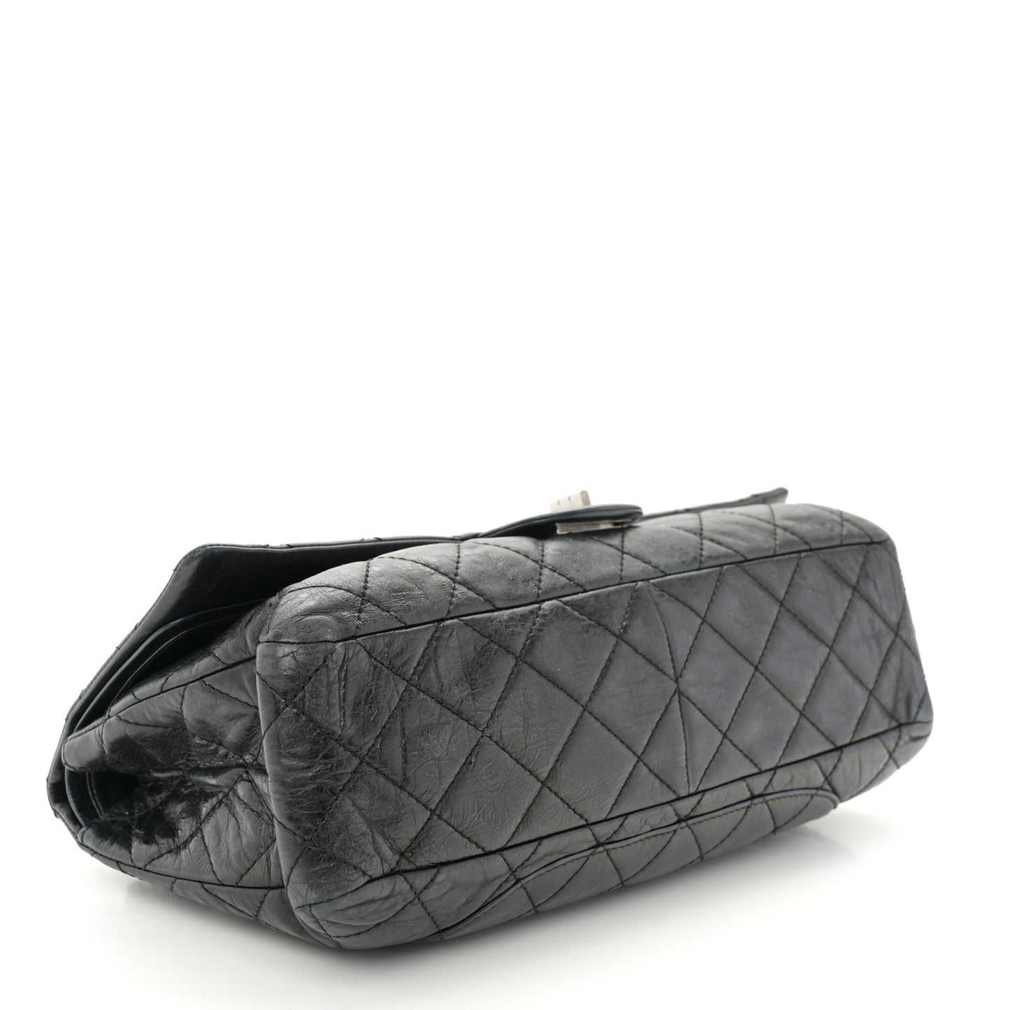 Metallic Aged Calfskin Quilted 2.55 Reissue 228 Flap Black