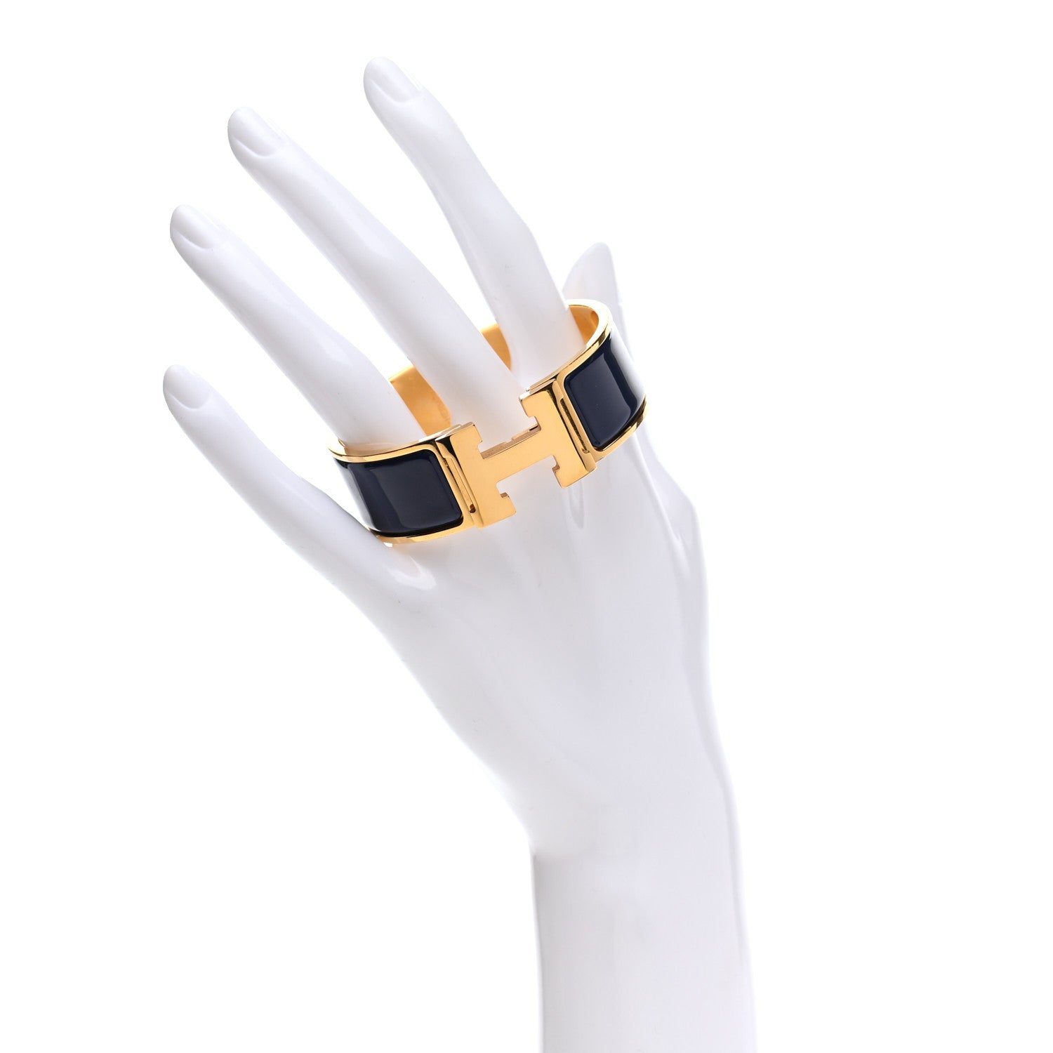 Hermes Enamel Wide Clic Clac H Bracelet PM Bleu Indigo 2 of 4