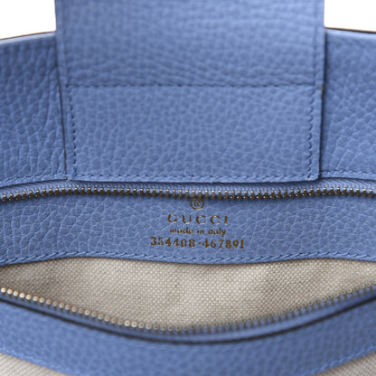 Gucci Dollar Calfskin Small Swing Tote Camelia Mineral Blue 9 of 10