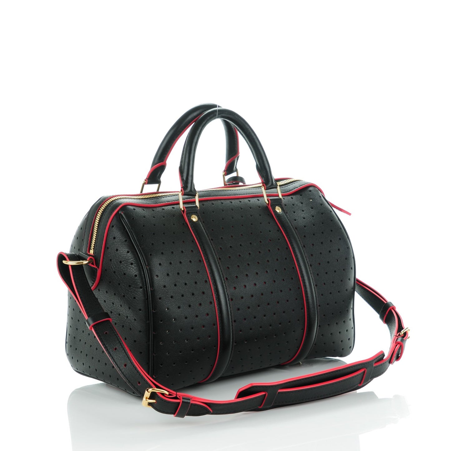 Veau Soie Calfskin Perforated SC Bag PM Black