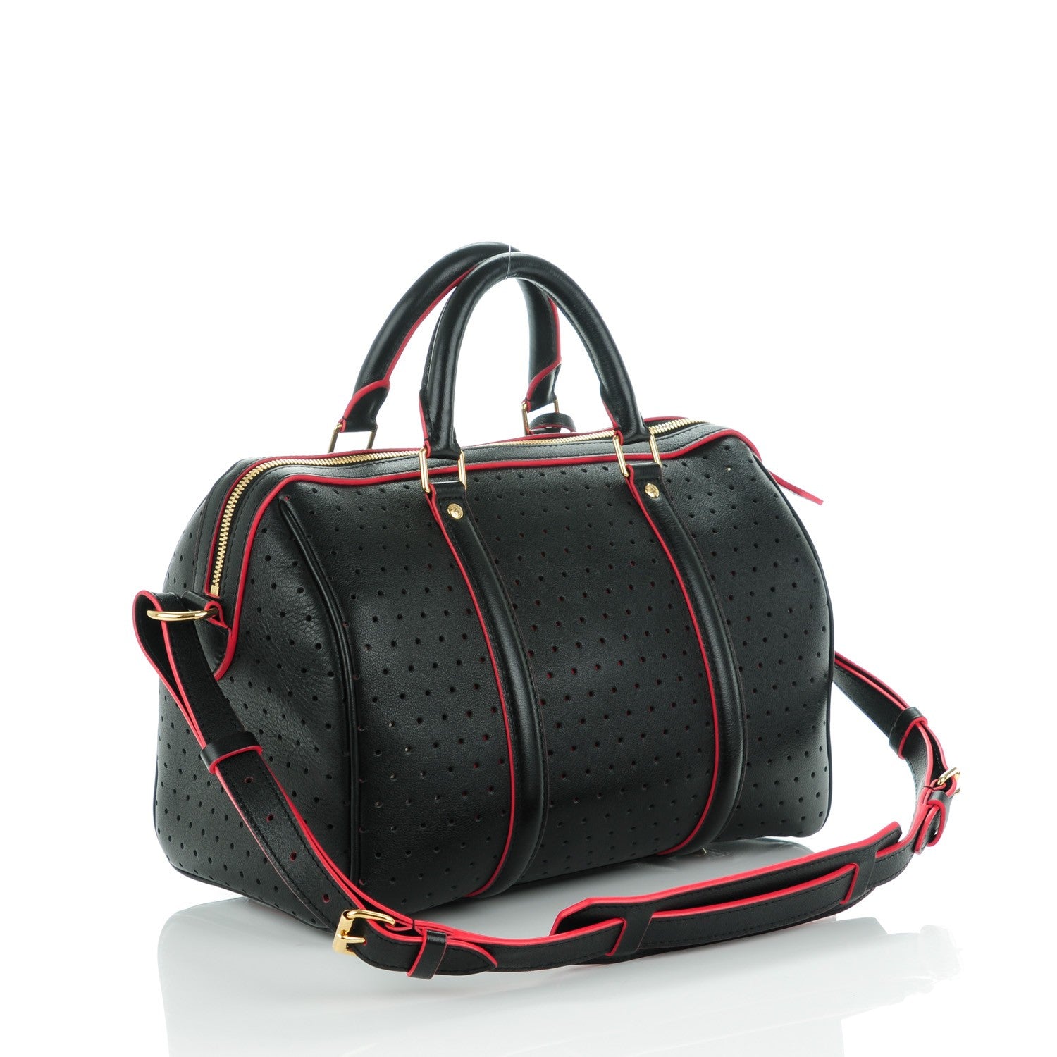 Louis Vuitton Veau Soie Calfskin Perforated SC Bag PM Black 3 of 7