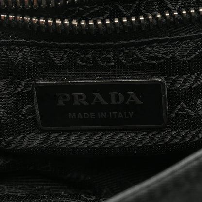 Prada Soft Calfskin Buckle Shoulder Bag Black 6 of 8