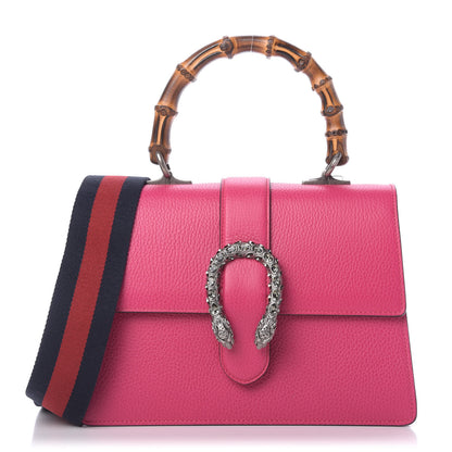 Gucci Dollar Calfskin Crystal Web Medium Dionysus Bamboo Top Handle Bag Box Pink Black Diamond 1 of 9