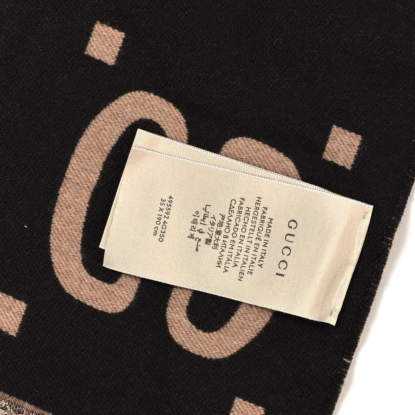 Wool Silk Monogram Jumbo GG Freedom Scarf Dark Brown Beige
