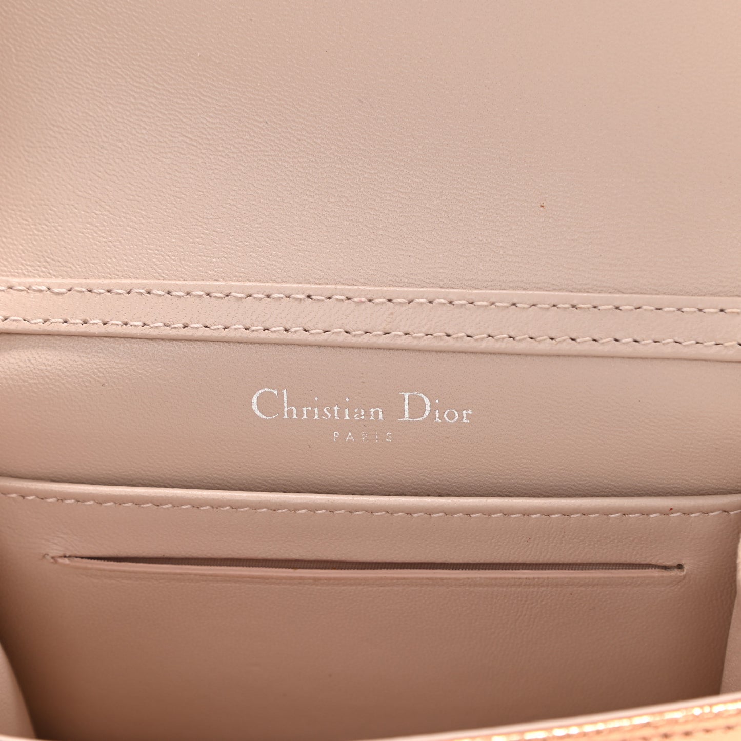 Ceramic Effect Deerskin Baby Diorama Flap Bag Gold