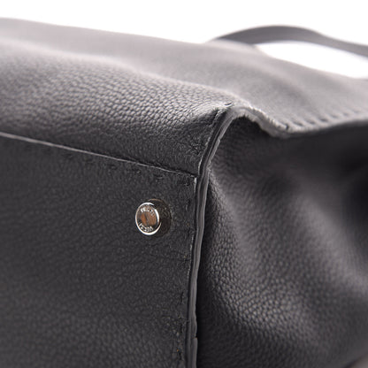 Fendi Cuoio Romano Selleria Bi-Color Large Peekaboo Iconic Satchel Black Mou 10 of 12