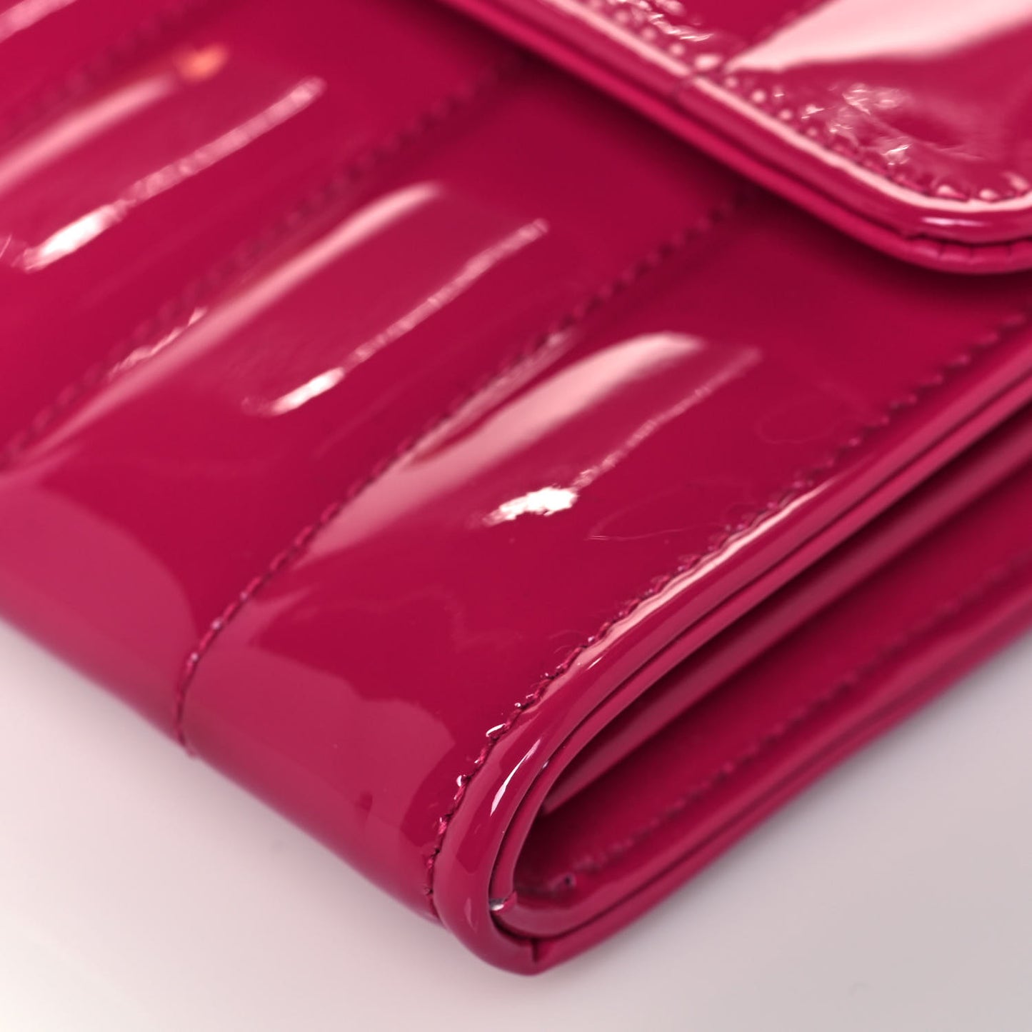 Patent Matelasse Monogram Small Vicky Chain Bag Bubblegum