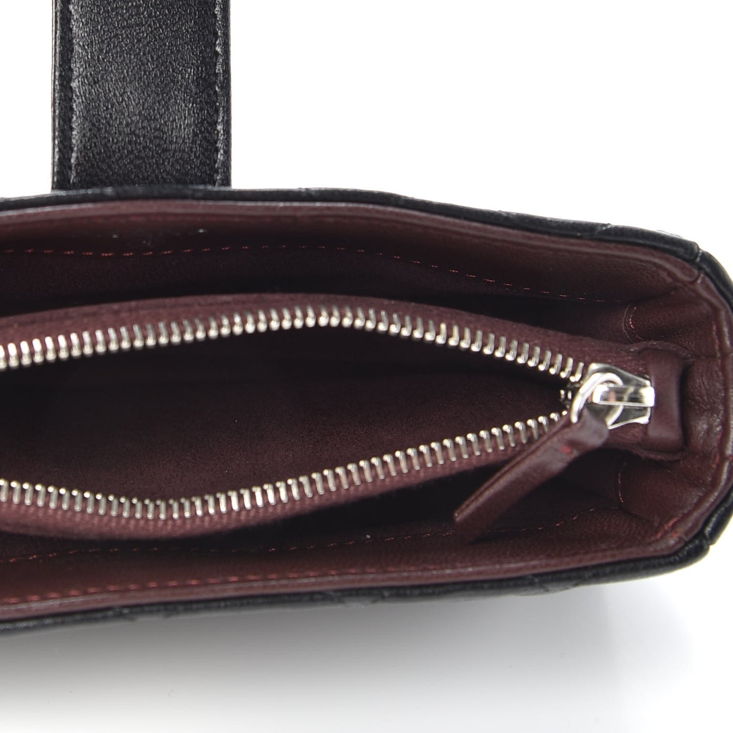 Lambskin Quilted Mini Phone Holder Clutch Black