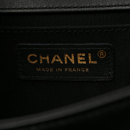 Chanel Calfskin Chevron Quilted Medium Boy Flap Black 6 of 10
