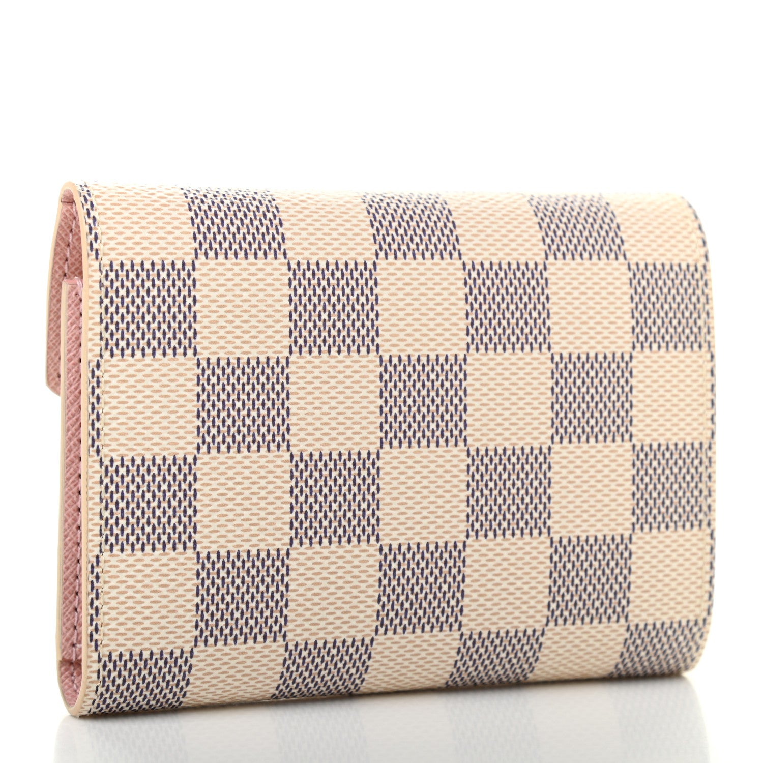 Louis Vuitton Damier Azur Victorine Wallet Rose Ballerine 3 of 7