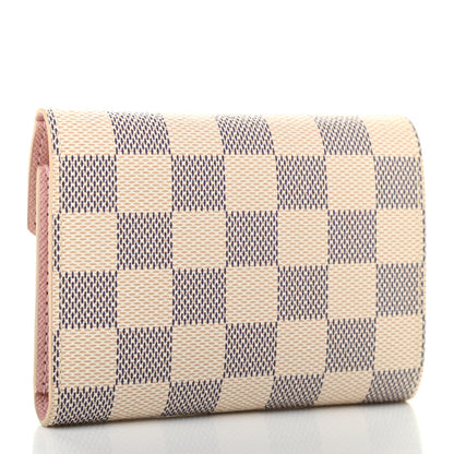 Louis Vuitton Damier Azur Victorine Wallet Rose Ballerine 3 of 7