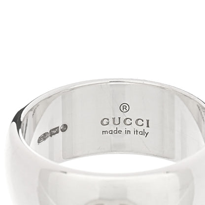 Gucci Sterling Silver Blind for Love Band Wide Ring 60 9 4 of 6