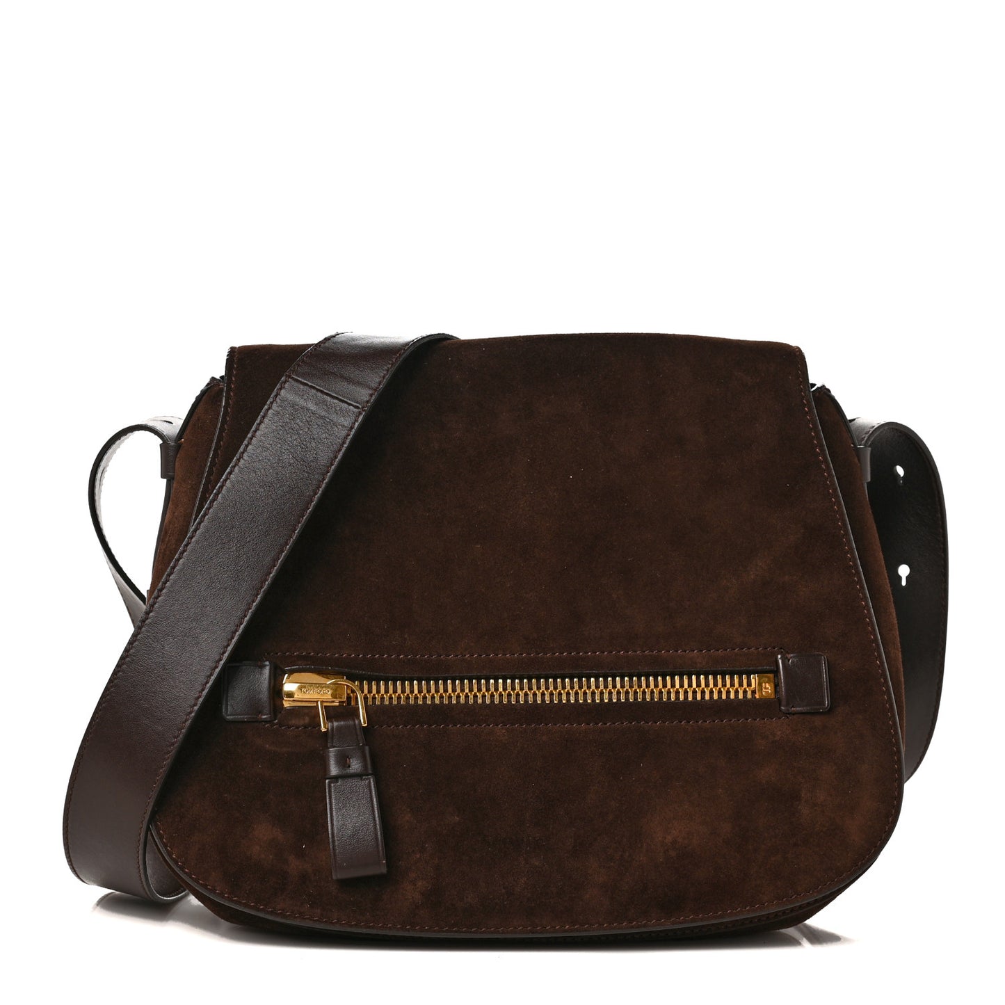 Suede Jennifer Saddle Bag Brown