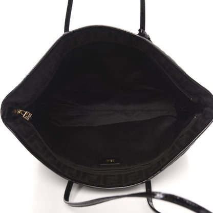 Fendi Canvas Quilted FF Roll Tote Black 5 of 9