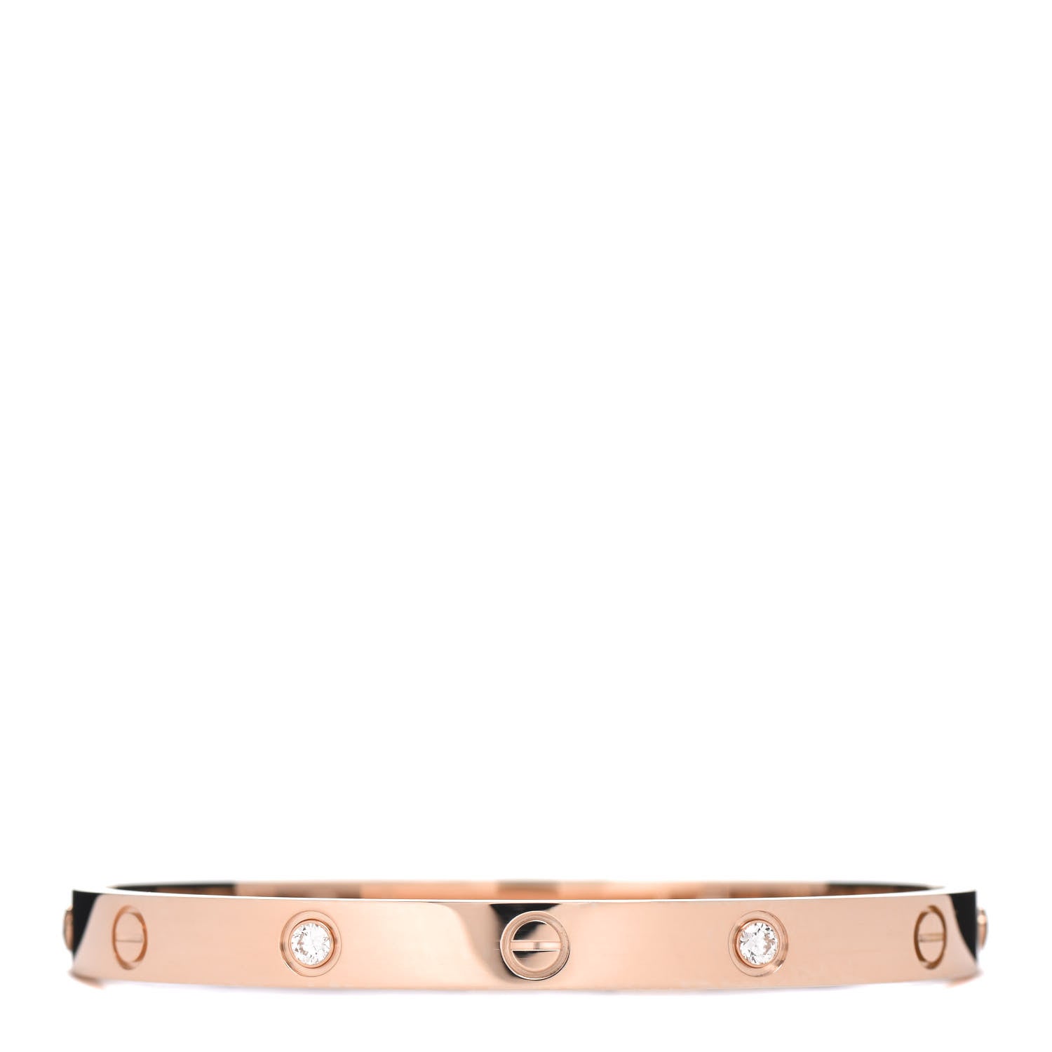 Cartier 18K Pink Gold 4 Diamond LOVE Bracelet 18 3 of 5