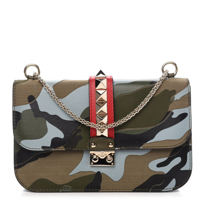 Valentino Garavani Nappa Canvas Camouflage Medium Glam Lock Rockstud Flap Multicolor 1 of 13