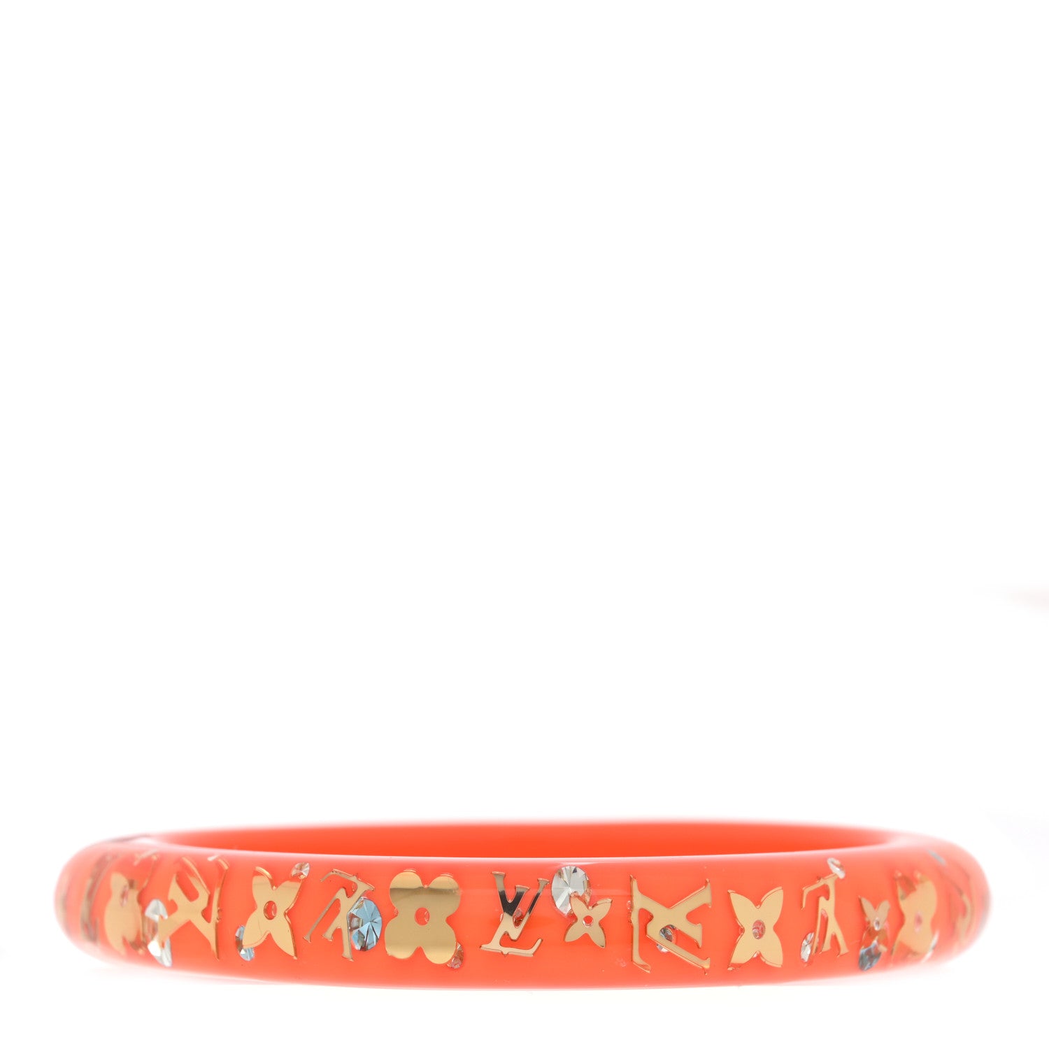 Louis Vuitton Resin Swarovski Small Inclusion Bracelet GM Orange 1 of 3