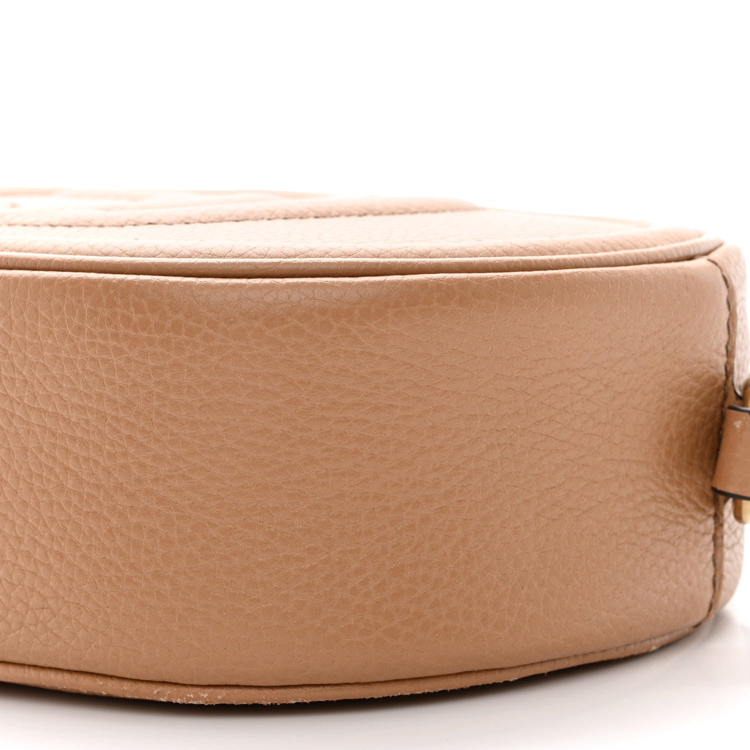 Gucci Pebbled Calfskin Oval Soho Shoulder Bag Beige Camelia 10 of 11