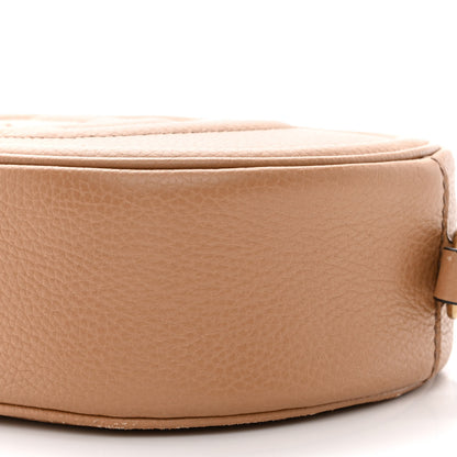 Gucci Pebbled Calfskin Oval Soho Shoulder Bag Beige Camelia 10 of 11