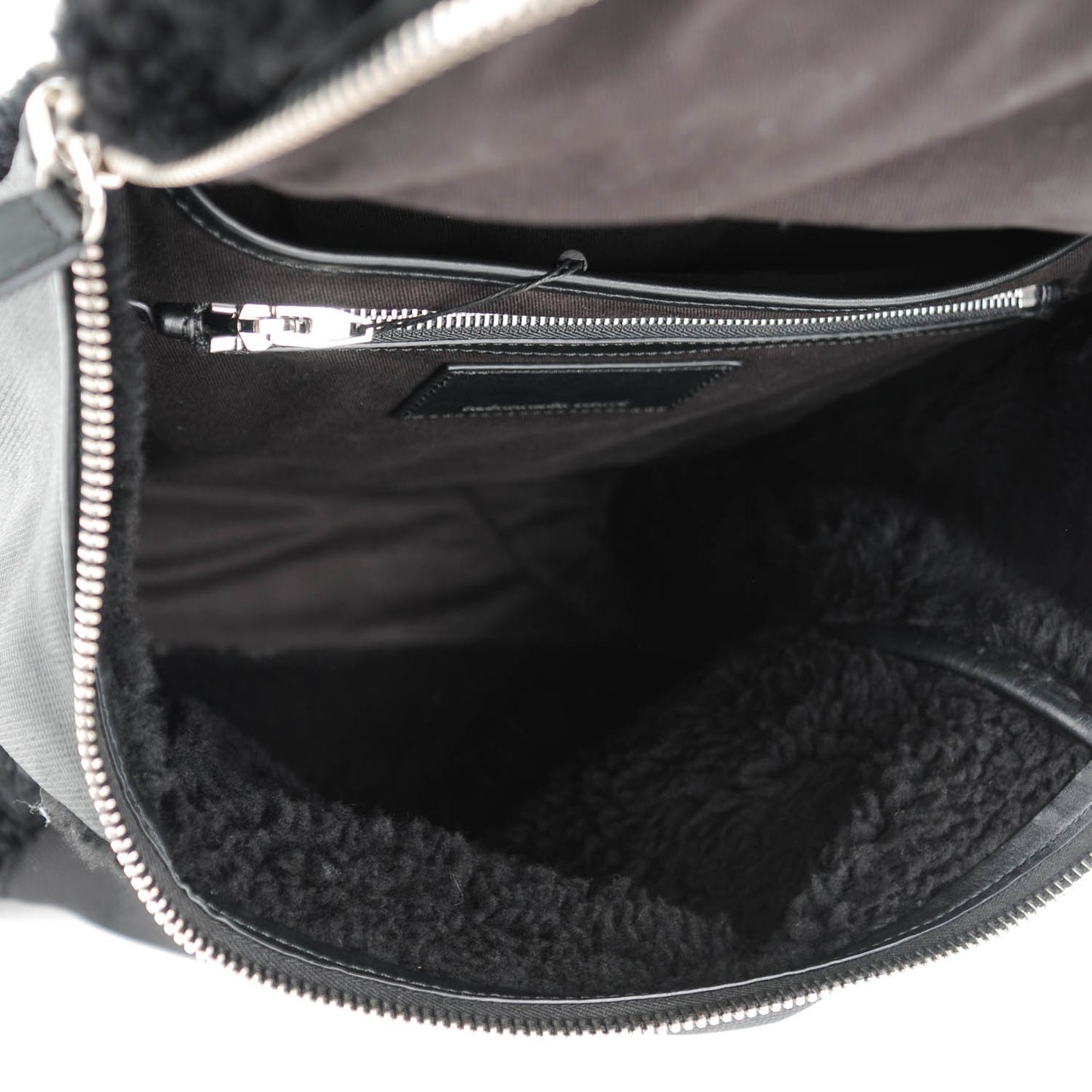 Shearling Rubberized Lambskin Inside Out Backpack Black