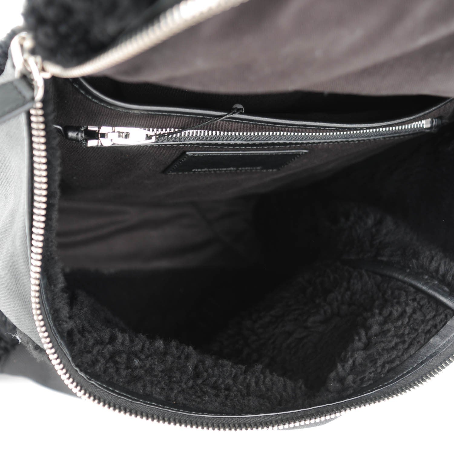 Alexander Wang Shearling Rubberized Lambskin Inside Out Backpack Black 5 of 6