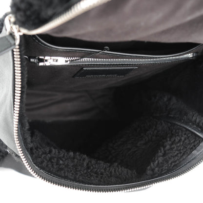 Alexander Wang Shearling Rubberized Lambskin Inside Out Backpack Black 5 of 6