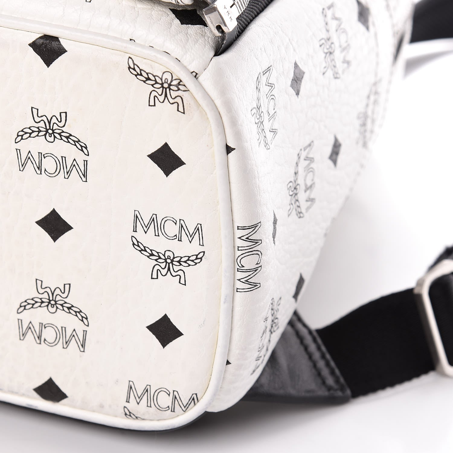 MCM Visetos Studded Small Dual Stark Backpack White 12 of 13