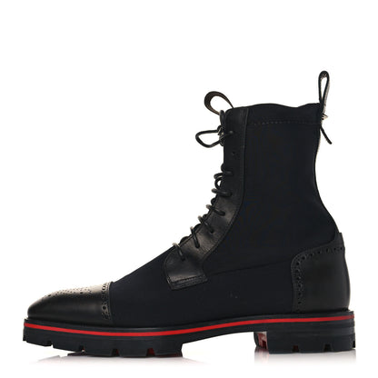 Christian Louboutin Waxed Neoprene Mens SockRoc Boots 40 Black 1 of 9