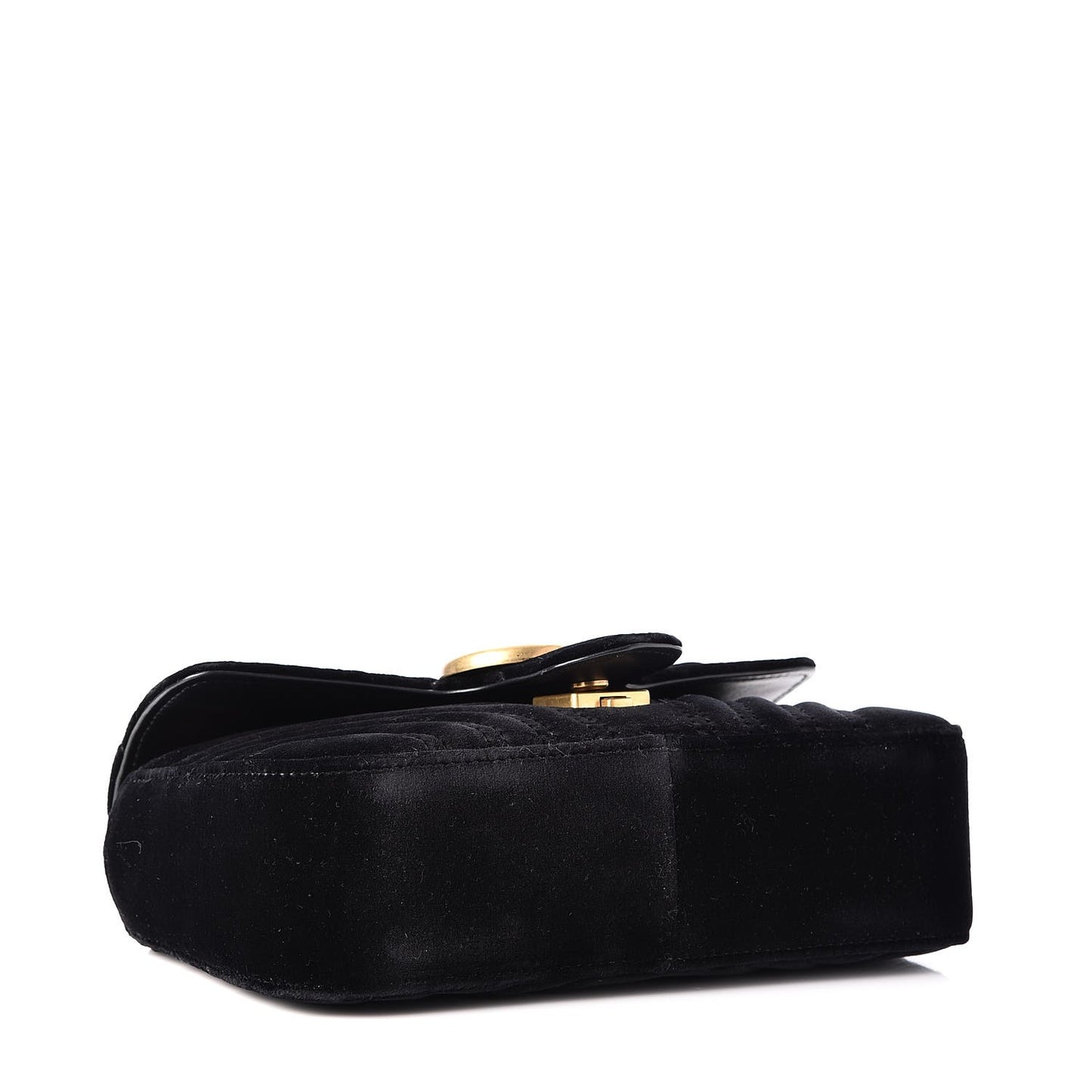 Velvet Matelasse Mini GG Marmont Shoulder Bag Black