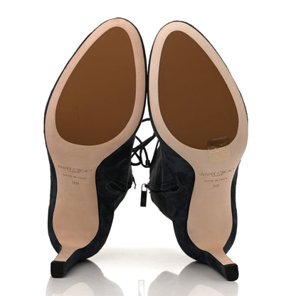 Jimmy Choo Cashmere Suede Daize 85 Lace Up Booties 39 Stormy Blue 7 of 9