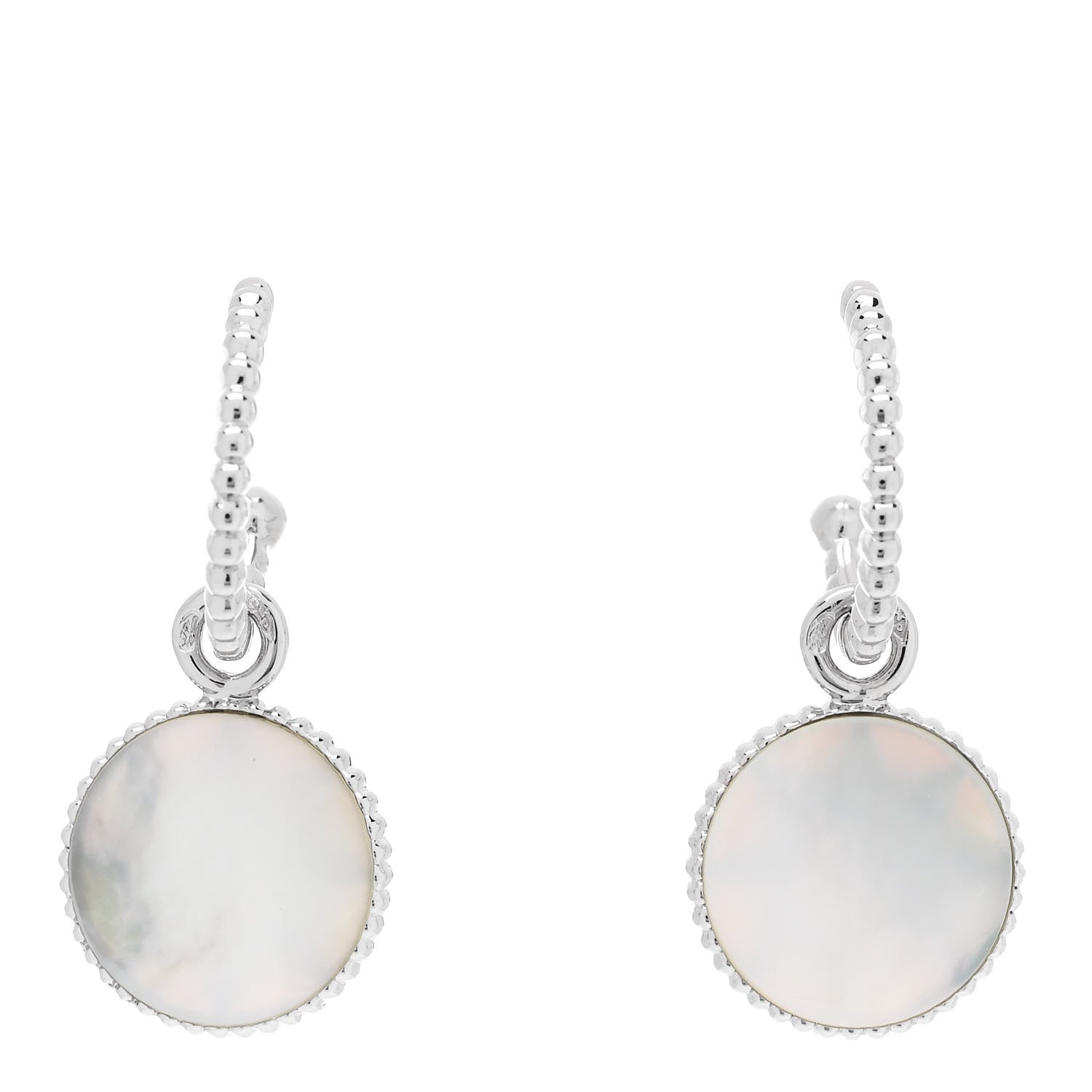 Christian Dior 18K White Gold Diamond Mother of Pearl Rose Des Vents Drop Earrings 3 of 5