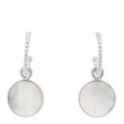 Christian Dior 18K White Gold Diamond Mother of Pearl Rose Des Vents Drop Earrings 3 of 5