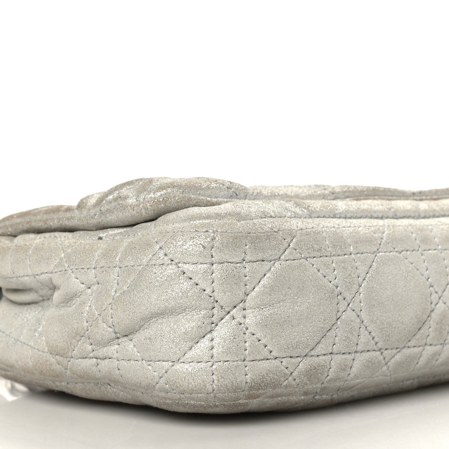 Christian Dior Metallic Lambskin Cannage Small Rendezvous Flap Silver 8 of 9