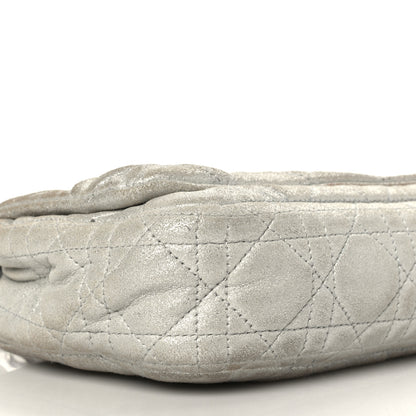 Christian Dior Metallic Lambskin Cannage Small Rendezvous Flap Silver 8 of 9