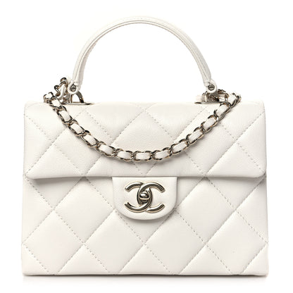 Chanel Caviar Quilted Mini Retro Twist Top Handle Flap White 1 of 10