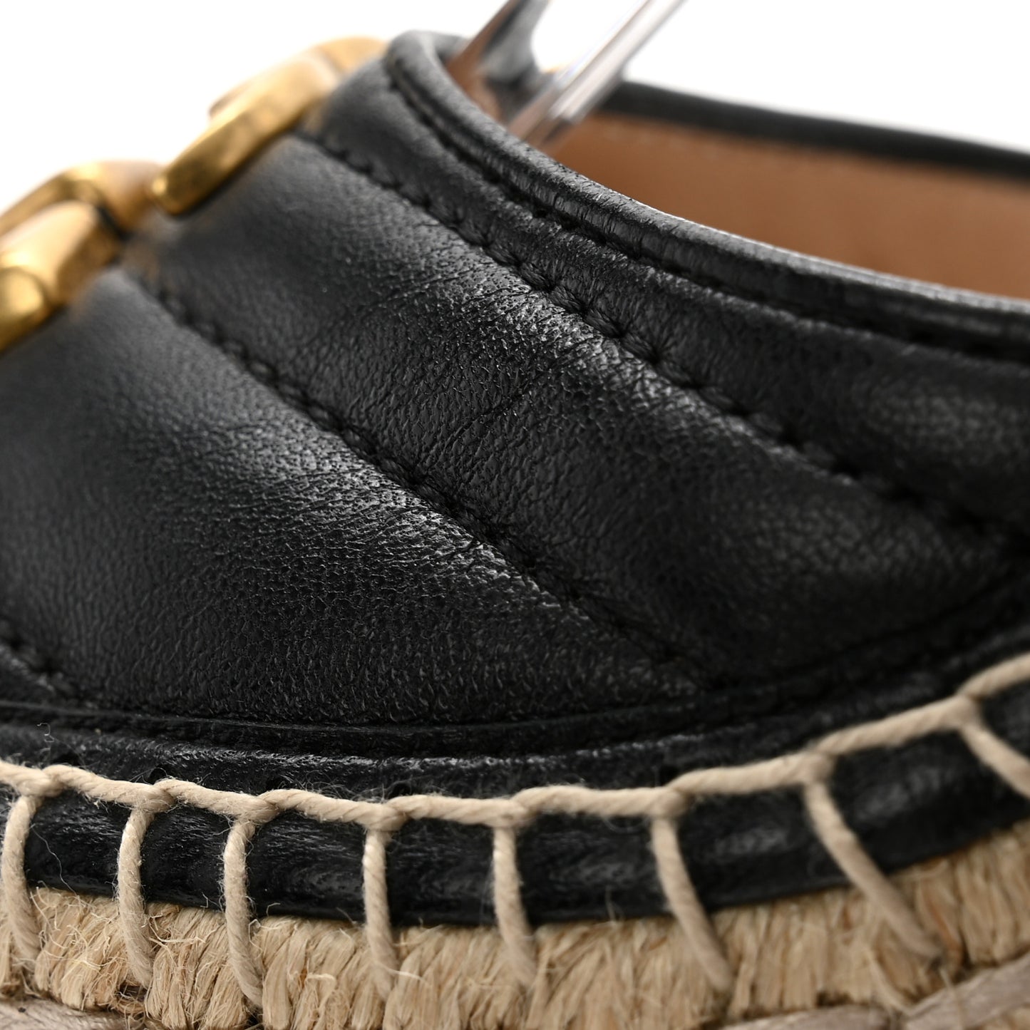 Nappa Matelasse GG Marmont Ankle Wrap Platform 35/120mm Espadrille Wedges 37.5 Black