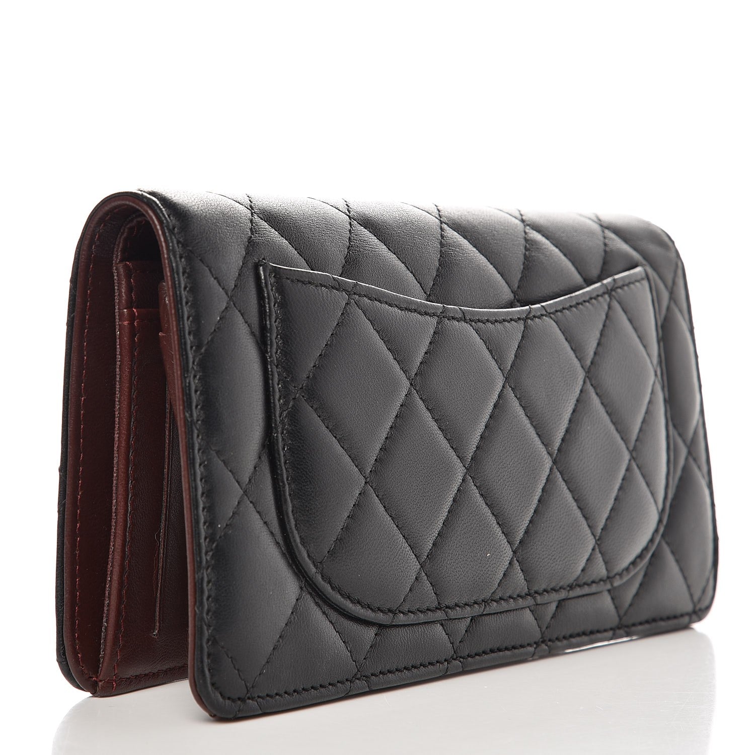 Chanel Lambskin Quilted Yen Wallet Black 3 of 8
