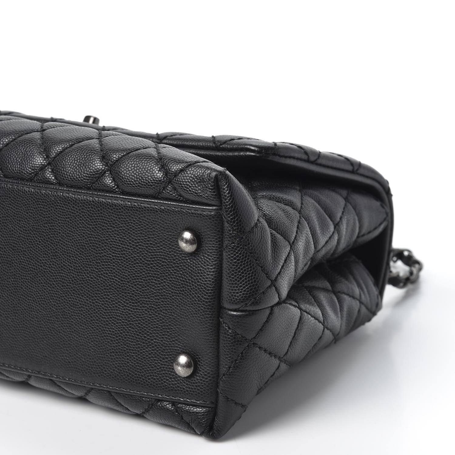 Chanel Caviar Quilted Small Coco Handle Flap Black 6 of 10