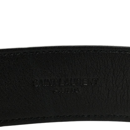 Saint Laurent Box Laque Monochrome Monogram Square Buckle Belt 75 30 Black 5 of 8