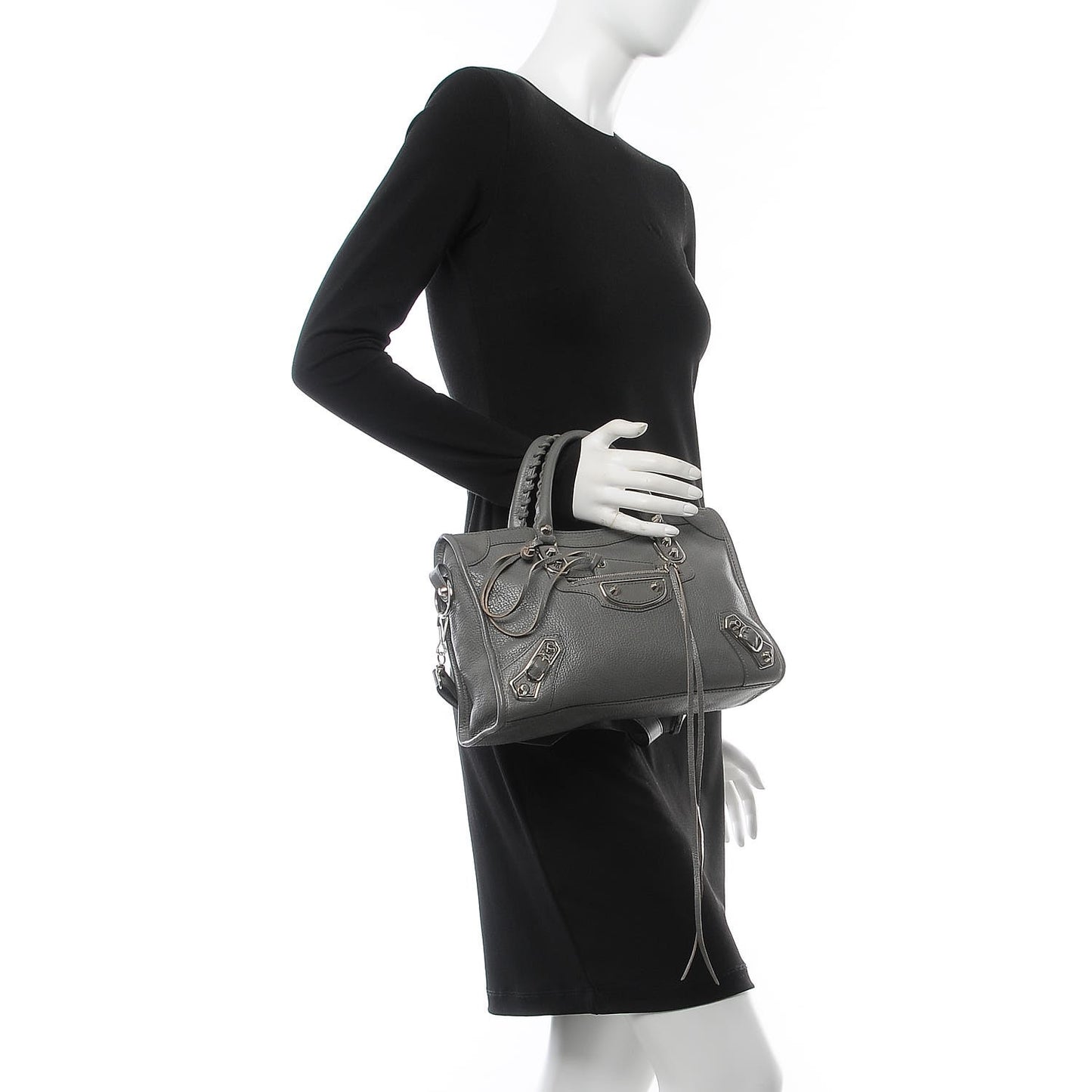 Chevre Silver Metallic Edge Hardware S City Gris Acier
