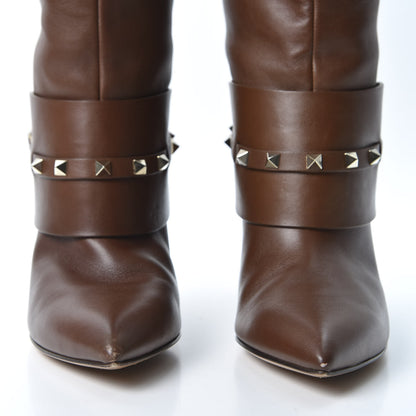 Valentino Garavani Calfskin Rockstud Over The Knee Boots 37 Brown 7 of 11
