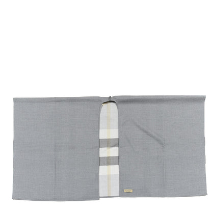 Burberry Wool Solid to Check Charlotte Cape Scarf Light Grey 1 of 4