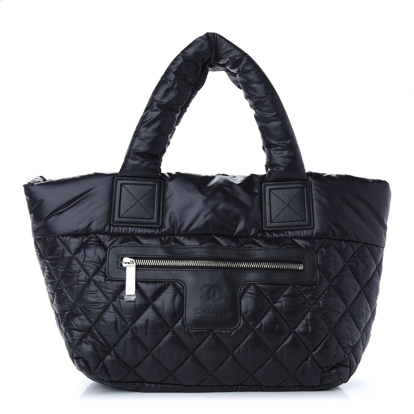 Nylon Quilted Small Coco Cocoon Tote Black