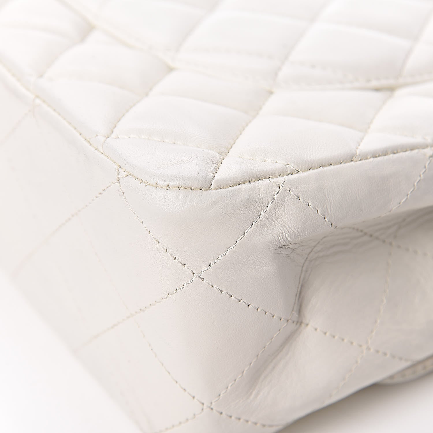 Chanel Lambskin Quilted Jumbo Single Flap White 14 of 19