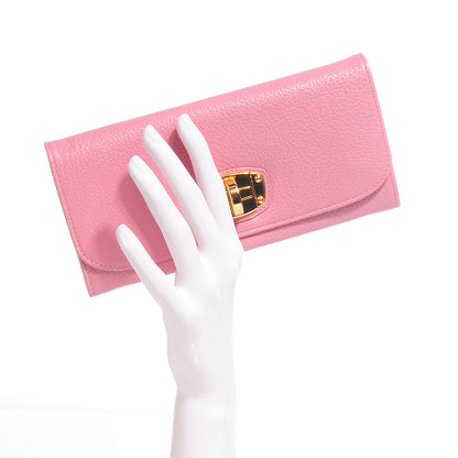 Miu Miu Goatskin Madras Twist Wallet Rosa 2 of 9