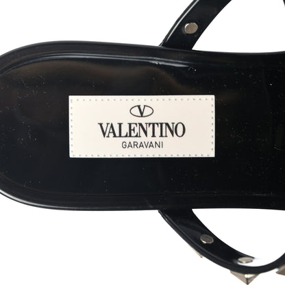 Valentino Garavani PVC Jelly Rockstud Caged Flat Thong Sandals 37 Black 7 of 7